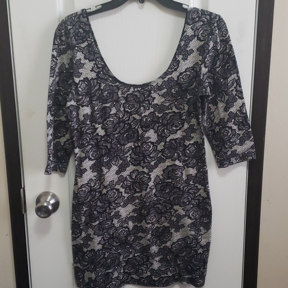 Mini low cut fitted dress